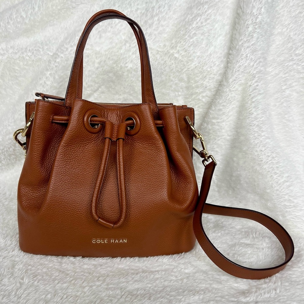 Cole Haan Brown Leather Grand Series Bucket Bag